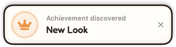 Paw-Pawのポップアップ：Achievement discovered（実績を発見）、New Look。