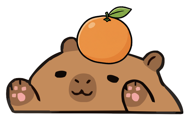 Paw-Paw capybara wearing a mikan hat